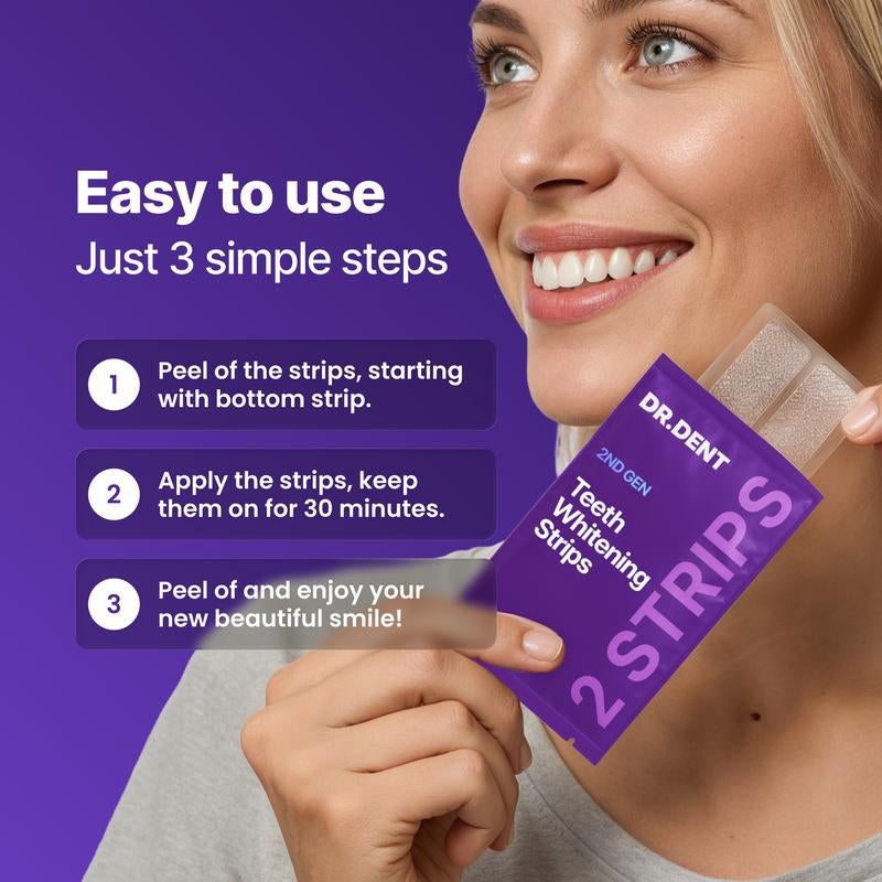DRDENT Purple Teeth Whitening Strips - 7/21 Whitening Sessions 